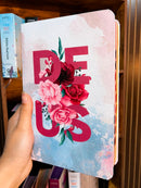 Bíblia Deus Floral Letra Gigante Capa Flexível Com Harpa e Índice Feminina Arc