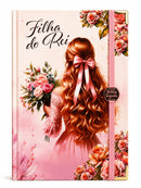 Bíblia Capa Dura Com Elástico Rosa E Medalhão Letra Gigante Com Harpa - Filha Do Rei + Índice