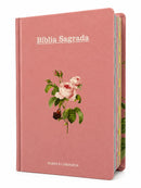 Bíblia Sagrada Letra Hipergigante PPM Capa Dura Flor Rosa Feminina Com Harpa ARC