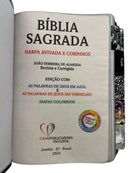Bíblia Cristo Vive Letra Gigante Capa Flexível Com Harpa E Abas Masculina Arc