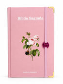 Bíblia Sagrada Letra Hipergigante PPM Capa Dura Flor Rosa Feminina Com Elástico Harpa ARC