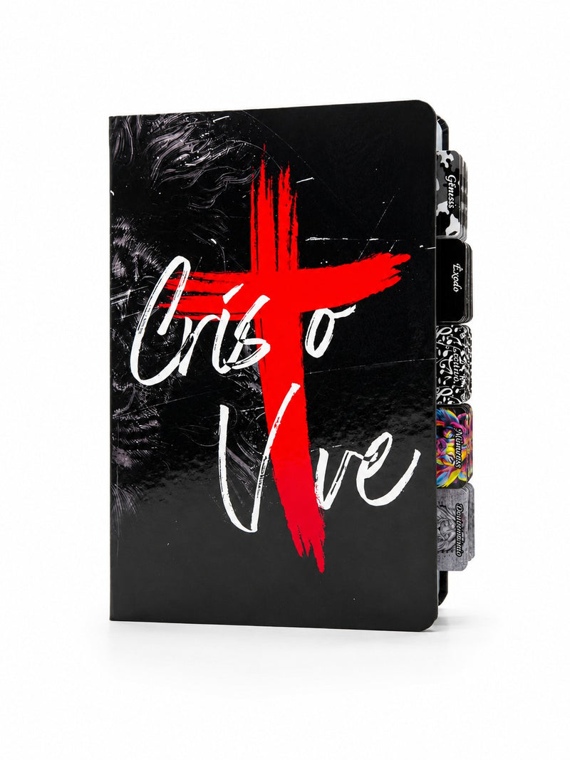 Bíblia Cristo Vive Letra Gigante Capa Flexível Com Harpa E Abas Coladas Masculina Arc