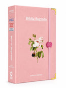 Bíblia Sagrada Letra Hipergigante PPM Capa Dura Flor Rosa Feminina Com Elástico Harpa ARC e Índice