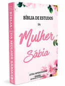 Bíblia Da Mulher Sábia Rosa De Estudo Letra Hipergigante Capa Flexível Com Harpa e Índice Feminina Arc