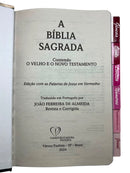Bíblia Leão Deus Pai Letra Gigante Capa Dura Com Harpa E Abas Adesivas Já Coladas Feminina Arc