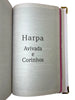 Bíblia Capa Dura com Elástico Rosa Medalhão e Abas Femininas Letra Gigante - Leão Coroa