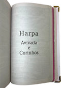 Bíblia Capa Dura com Elástico Rosa Medalhão e Abas Femininas Letra Gigante - Leão Coroa