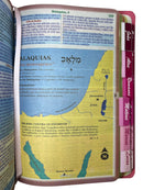 Bíblia Cor Pink PPM Letra Gigante com Abas Já Coladas Feminina Capa Semi Flexível Com Harpa  Arc