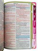 Bíblia Cor Rosa PPM Com Abas Feminina Letra Gigante Capa Semi Flexível Com Harpa  Arc