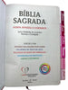 Bíblia Cor Pink PPM Letra Gigante com Abas Já Coladas Feminina Capa Semi Flexível Com Harpa  Arc