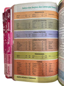 Bíblia Cor Rosa PPM Com Abas Já Coladas Feminina Letra Gigante Capa Semi Flexível Com Harpa  Arc