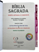Bíblia Leão Jesus Letra Gigante Capa Dura Com Harpa E Abas Femininas Arc