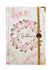 Bíblia Sagrada Letra Hipergigante PPM Capa Dura Círculo Floral Rosa Feminina Com Índice e Elástico Harpa ARC