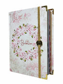 Bíblia Sagrada Letra Hipergigante PPM Capa Dura Círculo Floral Rosa Feminina Com Índice e Elástico Harpa ARC