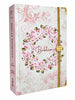 Bíblia Sagrada Letra Hipergigante PPM Capa Dura Círculo Floral Rosa Feminina Com Índice e Elástico Harpa ARC