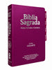 Bíblia Cor Pink PPM Letra Gigante com Abas Já Coladas Feminina Capa Semi Flexível Com Harpa  Arc