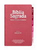 Bíblia Cor Rosa PPM Com Abas Feminina Letra Gigante Capa Semi Flexível Com Harpa  Arc