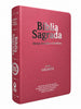 Bíblia Cor Rosa PPM Com Abas Feminina Letra Gigante Capa Semi Flexível Com Harpa  Arc