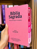 Bíblia Cor Rosa PPM Com Abas Já Coladas Feminina Letra Gigante Capa Semi Flexível Com Harpa  Arc