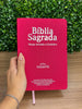 Bíblia Feminina Pink Letra Gigante Capa Semi Flexível Com Harpa e Índice Colorida Arc