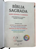 Bíblia Leão Cristo Vive Letra Gigante Capa Flexível Com Harpa e Índice Masculina Arc