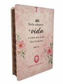 Bíblia Sagrada Capa Semiflexível Letra Gigante Promessas ARC e Índice João 1-4 Feminina Rosa