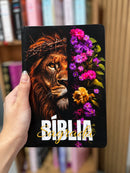 Bíblia Sagrada Capa Semiflexível Letra Gigante Promessas ARC e Índice Salmos 91 Fem e Masc