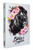 Bíblia Leão Flores Rosa Letra Gigante Capa Dura Com Harpa E Índice Feminina Arc