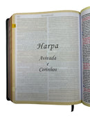 Bíblia Sagrada Letra Grande Jumbo Cor Preta Luxo Com Harpa e Divisão Linguagem Arc Para Homem