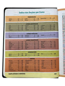 Bíblia Cor Preta e Marrom Letra Jumbo Capa Dura Com Abas adesivas- Marcadores Colados Harpa Masculina Arc
