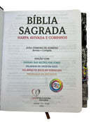 Bíblia Cor Preta e Marrom Letra Jumbo Capa Dura Com Abas Adesivas Harpa  Masculina Arc