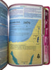 Bíblia Cor Pink PPM Letra Gigante com Abas Feminina Capa Semi Flexível Com Harpa  Arc
