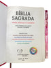 Bíblia Cor Pink PPM Letra Gigante com Abas Já Coladas Feminina Capa Semi Flexível Com Harpa  Arc