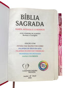 Bíblia Cor Pink PPM Letra Gigante com Abas Já Coladas Feminina Capa Semi Flexível Com Harpa  Arc