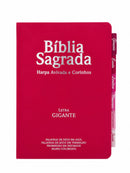 Bíblia Cor Pink PPM Letra Gigante com Abas Feminina Capa Semi Flexível Com Harpa  Arc