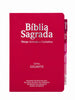 Bíblia Cor Pink PPM Letra Gigante com Abas Já Coladas Feminina Capa Semi Flexível Com Harpa  Arc
