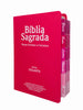 Bíblia Cor Pink PPM Letra Gigante com Abas Feminina Capa Semi Flexível Com Harpa  Arc