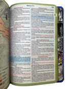 Bíblia Masculina Leão Seja Forte e Corajoso Azul Capa Dura Com Abas Adesivas - Arc
