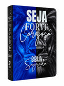 Bíblia Masculina Leão Seja Forte e Corajoso Capa Dura Com Índice Lateral - Arc