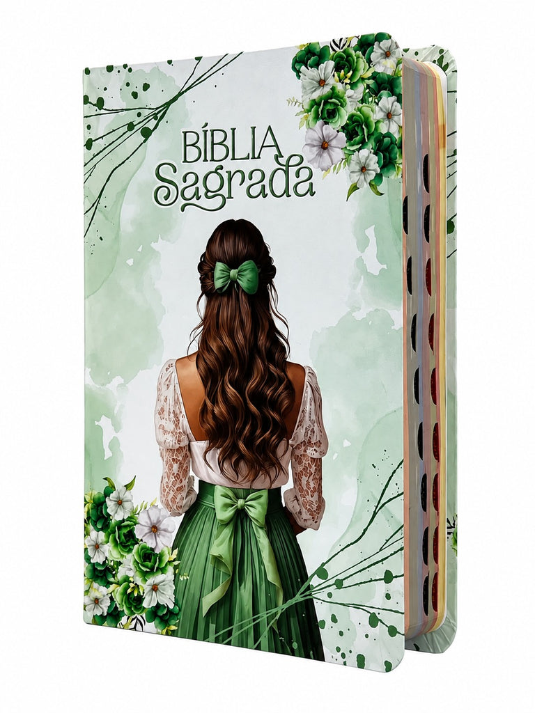 Bíblia Cristã Feminina Sou Amada Letra Gigante Capa Semi Flexivel Com Índice Lateral - Arc