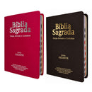 Kit 2 Bíblias Sagrada Com Índice e Capa Semi Flexivel Letra Gigante - Cor Marrom e Pink