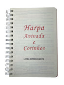 Livro Hinário Hinos da Harpa & Corinhos Feminina Letra Hipergigante Capa Espiral Capa Dura Floral Rosa