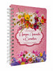 Livro Hinário Hinos da Harpa & Corinhos Feminina Letra Hipergigante Capa Espiral Capa Dura Floral Rosa