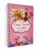Livro Hinário Hinos da Harpa & Corinhos Feminina Letra Hipergigante Capa Espiral Capa Dura Floral Rosa