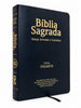 Kit 02 Bíblias Pretas Evangélicas Letra Gigante Capa Semiflexível ARC Com Harpa e Índice Masc e Fem