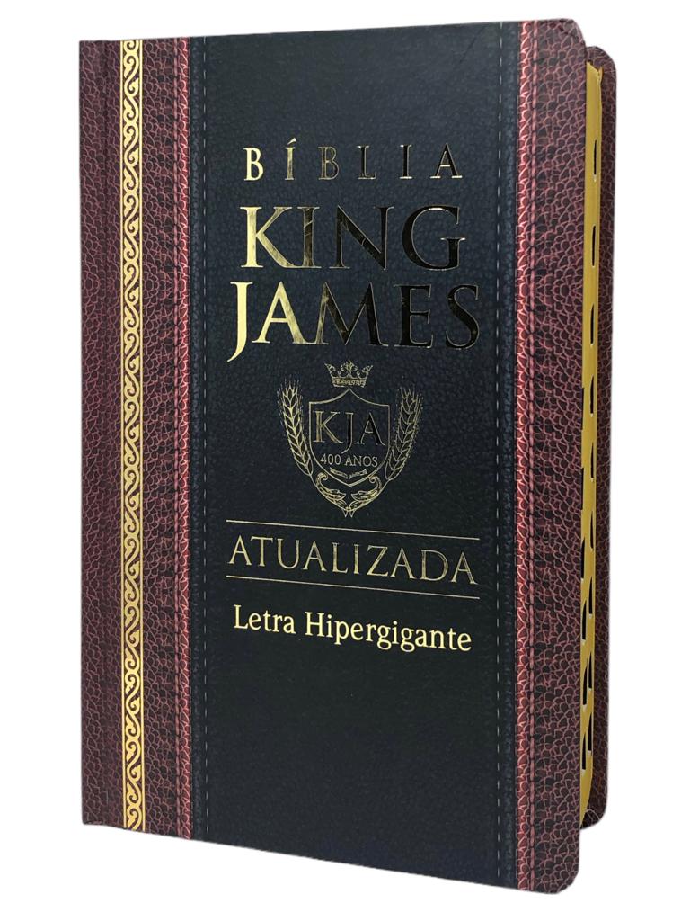Bíblia de Estudo Tradicional Letra Hipergigante Capa Dura Com Índice Feminina e Masculina King James