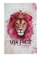 Kit Bíblia Feminina Leão Seja Forte e Corajosa Branca  Com Índice + Devocional Lettering 3 Minutos de Sabedoria Para Mulheres