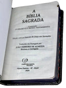 Bíblia Leão Cristo Vive Letra Gigante Capa Flexível Com Harpa e Índice Masculina Arc