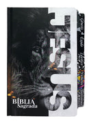 Bíblia Sagrada Evangélica Leão Jesus Letra Gigante Capa Dura Com Harpa E Abas Masculina Arc