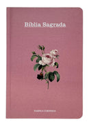 Bíblia Flor Rosa Letra Hipergigante Capa Dura Com Abas Femininas e Harpa Arc